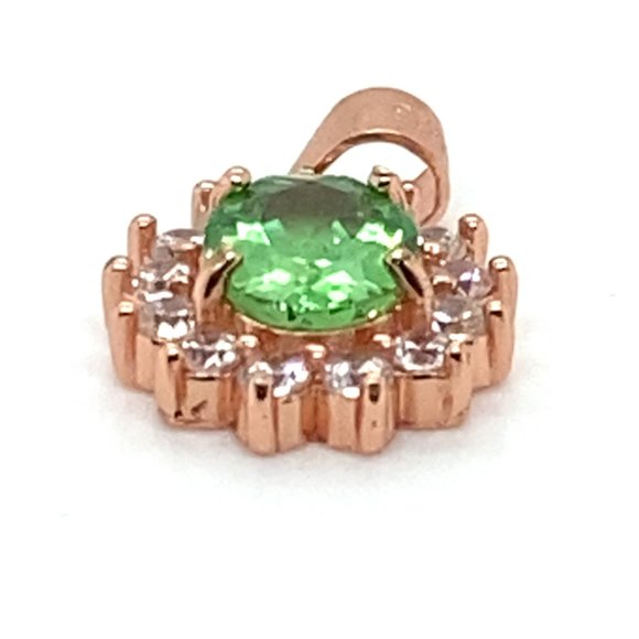 Tsavorite Garnet 1.22ct Rose Gold Finish Solid 925 Sterling Silver Pendant - Picture 6 of 8